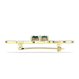 Broşă din Argint 925 Placat cu Aur ( 4.5 grame ) cu Drusy Verde și Topaz Alb 2.1 Carate