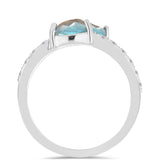 Inel din Argint 925 ( 3.39 grame ) cu Labradorit și Topaz Alb 1.57 Carate