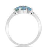Inel din Argint 925 ( 2.44 grame ) cu Labradorit și Topaz Alb 1.32 Carate