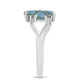Inel din Argint 925 ( 2.44 grame ) cu Labradorit și Topaz Alb 1.32 Carate