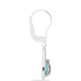 Cercei din Argint 925 ( 2.88 grame ) cu Labradorit și Topaz Alb 2.26 Carate