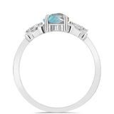 Inel din Argint 925 ( 2.24 grame ) cu Labradorit și Topaz Alb 1.6 Carate