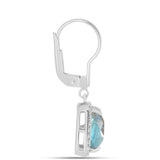 Cercei din Argint 925 ( 2.76 grame ) cu Labradorit și Topaz Alb 4.41 Carate