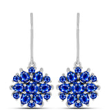 Cercei din Argint 925 ( 3.57 grame ) cu Safir Albastru Australian și Topaz Alb 4.5 Carate