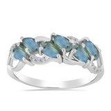 Inel din Argint 925 ( 2.48 grame ) cu Labradorit și Topaz Alb 1.3 Carate