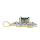 Pandantiv din Argint 925 Placat cu Aur ( 2.75 grame ) cu Drusy Verde și Topaz Alb 3.12 Carate