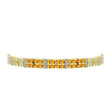 Brățară din Argint 925 Placat cu Aur ( 14.54 grame ) cu Citrin Rio Golden și Topaz Alb 2.9 Carate