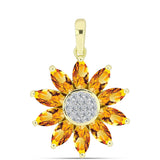 Pandantiv din Argint 925 Placat cu Aur ( 2.5 grame ) cu Citrin Rio Golden și Topaz Alb 2.32 Carate