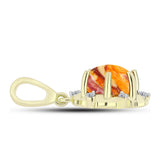 Pandantiv din Argint 925 Placat cu Aur ( 1.75 grame ) cu Jaspul "Lion's Paw" și Topaz Alb 2.1 Carate