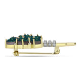 Broşă din Argint 925 Placat cu Aur ( 4.28 grame ) cu Drusy Verde și Topaz Alb 6.76 Carate