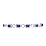 Brățară din Argint 925 ( 7.91 grame ) cu Safir Albastru Australian și Topaz Alb 6.21 Carate