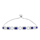 Brățară din Argint 925 ( 7.91 grame ) cu Safir Albastru Australian și Topaz Alb 6.21 Carate