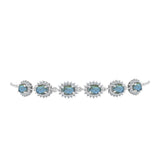 Brățară din Argint 925 ( 4.78 grame ) cu Labradorit și Topaz Alb 3.65 Carate
