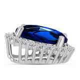 Pandantiv din Argint 925 ( 0.9 grame ) cu Safir Sintetic și Zircon Alb 2.12 Carate