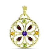 Pandantiv din Argint 925 Placat cu Aur ( 2.76 grame ) cu Ametist Marocan și Citrin Ural 1.46 Carate