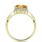 Inel din Argint 925 Placat cu Aur ( 3.33 grame ) cu Citrin Rio Golden și Topaz Alb 1.69 Carate