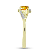 Inel din Argint 925 Placat cu Aur ( 2.27 grame ) cu Citrin Rio Golden și Topaz Alb 1.03 Carate