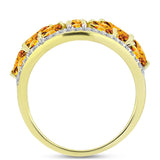 Inel din Argint 925 Placat cu Aur ( 3.63 grame ) cu Citrin Rio Golden și Topaz Alb 2.54 Carate