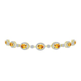 Brățară din Argint 925 Placat cu Aur ( 6.6 grame ) cu Citrin Rio Golden și Topaz Alb 5.2 Carate