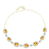Brățară din Argint 925 Placat cu Aur ( 6.6 grame ) cu Citrin Rio Golden și Topaz Alb 5.2 Carate