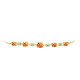 Brățară din Argint 925 Placat cu Aur ( 3.59 grame ) cu Jaspul "Lion's Paw" și Topaz Alb 2.85 Carate