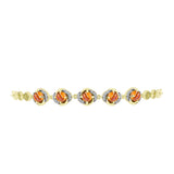 Brățară din Argint 925 Placat cu Aur ( 7.31 grame ) cu Jaspul "Lion's Paw" și Topaz Alb 3.27 Carate