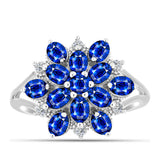 Inel din Argint 925 ( 3.7 grame ) cu Safir Albastru Australian și Topaz Alb 3.33 Carate