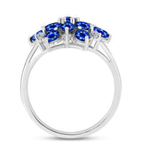Inel din Argint 925 ( 3.7 grame ) cu Safir Albastru Australian și Topaz Alb 3.33 Carate