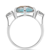 Inel din Argint 925 ( 2.87 grame ) cu Labradorit și Topaz Alb 4.37 Carate