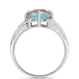 Inel din Argint 925 ( 4.13 grame ) cu Labradorit și Topaz Alb 6.32 Carate