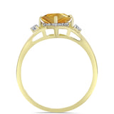 Inel din Argint 925 Placat cu Aur ( 2.94 grame ) cu Citrin Rio Golden și Topaz Alb 1.64 Carate
