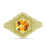 Inel din Argint 925 Placat cu Aur ( 3.62 grame ) cu Citrin Rio Golden 1.15 Carate