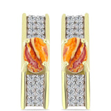 Cercei din Argint 925 Placat cu Aur ( 3.29 grame ) cu Jaspul "Lion's Paw" și Topaz Alb 1.19 Carate