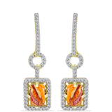 Cercei din Argint 925 Placat cu Aur ( 4.88 grame ) cu Jaspul "Lion's Paw" și Topaz Alb 2.71 Carate