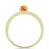 Inel din Argint 925 Placat cu Aur ( 2.86 grame ) cu Jaspul "Lion's Paw" și Topaz Alb 0.95 Carate
