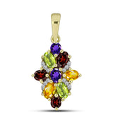 Pandantiv din Argint 925 Placat cu Aur ( 1.89 grame ) cu Ametist Marocan și Citrin Ural 2 Carate