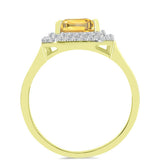 Inel din Argint 925 Placat cu Aur ( 2.94 grame ) cu Citrin Rio Golden și Topaz Alb 2.78 Carate