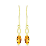 Cercei din Argint 925 Placat cu Aur ( 1.81 grame ) cu Citrin Rio Golden 0.99 Carate