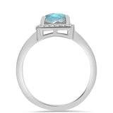 Inel din Argint 925 ( 2.43 grame ) cu Labradorit și Topaz Alb 2.21 Carate