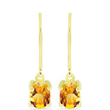 Cercei din Argint 925 Placat cu Aur ( 1.61 grame ) cu Citrin Rio Golden 1.41 Carate
