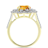 Inel din Argint 925 Placat cu Aur ( 3.37 grame ) cu Citrin Rio Golden și Topaz Alb 3.5 Carate