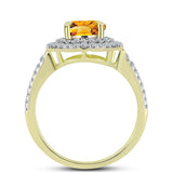 Inel din Argint 925 Placat cu Aur ( 2.72 grame ) cu Citrin Rio Golden și Topaz Alb 2.26 Carate