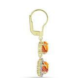 Cercei din Argint 925 Placat cu Aur ( 3.18 grame ) cu Jaspul "Lion's Paw" și Topaz Alb 3.71 Carate