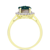 Inel din Argint 925 Placat cu Aur ( 2.62 grame ) cu Drusy Verde și Topaz Alb 3.15 Carate