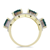 Inel din Argint 925 Placat cu Aur ( 4.47 grame ) cu Drusy Verde și Topaz Alb 6.19 Carate