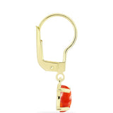 Cercei din Argint 925 Placat cu Aur ( 1.35 grame ) cu Coral Roșu Burete 1.32 Carate