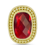 Inel din Argint 925 Placat cu Aur ( 9.39 grame ) cu Agat Roșu 11.46 Carate