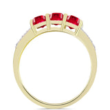 Inel din Argint 925 Placat cu Aur ( 2.6 grame ) cu Agat Roșu și Topaz Alb 1.93 Carate