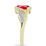 Inel din Argint 925 Placat cu Aur ( 3.23 grame ) cu Agat Roșu și Topaz Alb 1.15 Carate