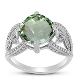 Inel din Argint 925 ( 5.28 grame ) cu Ametist Verde 5.03 Carate
